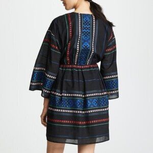 Joie Shada embroidered tunic dress made of black cotton
